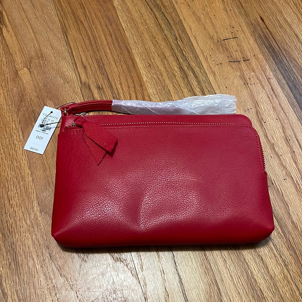 Talbots Red Leather Clutch